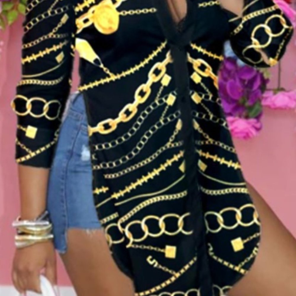 Chain Print Long Sleeve